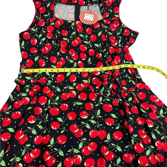 Dolly & Dotty Rockabilly Cherry Print Pinup 50’s Inspired Dress Size 16 - Picture 9 of 13